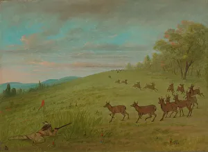 Antelope Prints: Antelope Shooting - Assinneboine, 1861 / 1869. Creator: George Catlin