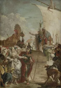 Marc Antoine Prints: Anthony Leading Cleopatra on board, 1748-1750. Creator: Giovanni Battista Tiepolo
