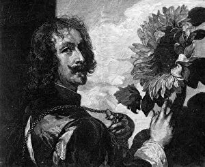 Images Dated 29th January 2009: Anthony van Dyck, self-portrait with a sunflower, c1633-1641 (1900).Artist: OL Lacour