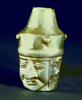 Spain Community Of Madrid Prints: Anthropomorphic head shaped vase, made of silver and representing a hook-nosed person