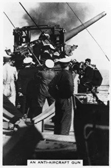 An anti-aircraft gun on board HMS Nelson, 1937