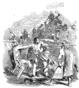 Albany Collection: Anti-rent insurrection - attack on the Sheriff of Albany, 1844. Creator: Smyth