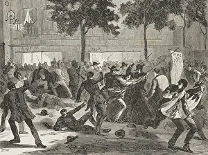Protester Prints: Anti-war demonstration in Paris, 16 July 1870. Creator: Unknown
