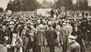 Pacifism Prints: Anti-war meeting at Speakers Corner, near Marble Arch, Hyde Park, London, c1920s-c1930s(?)