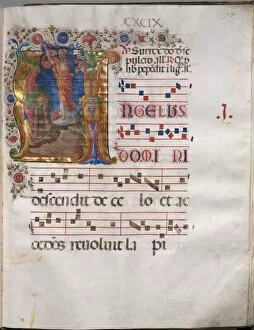 And Gold On Parchment Gallery: Antiphonary: Initial A, Resurrection, c. 1470-1480. Creator: Girolamo da Cremona (Italian)