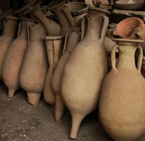 The Antiquarium, amphoras, Pompeii, Italy, 2009. Creator: LTL