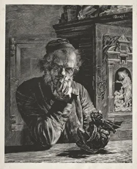 1815 1905 Prints: The Antiquary - Self-Portrait, 1851. Creator: Adolph von Menzel (German, 1815-1905)