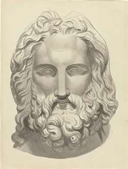 John Flaxman Ii Prints: Antique Bearded Head. Creator: John Flaxman