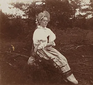 Antique dress of a peasant woman from Olonetskaia Province [Russian Empire], 1909. Creator: Sergey Mikhaylovich Prokudin-Gorsky