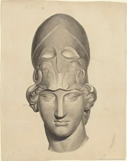 John Flaxman Ii Prints: Antique Head with a Helmet. Creator: John Flaxman