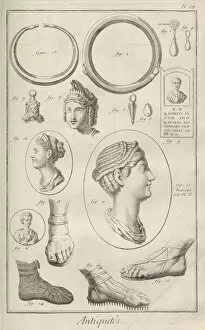 1751 1765 Gallery: Antiquities. From Encyclopedie by Denis Diderot and Jean Le Rond d Alembert, 1751-1765