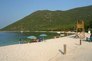 Sunbathing Prints: Antisamos (Captain Corellis Beach), Kefalonia, Greece