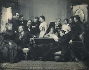 Chekhov Gallery: Anton Chekhov between actors of the play The Seagull, 1899. Artist: Pavlov