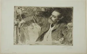 Etching On Off White Laid Paper Prints: Antonin Proust, 1889. Creator: Anders Leonard Zorn