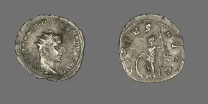 Antoninianus Prints: Antoninianus (Coin) Portraying Emperor Trebonianus Gallus, about 252. Creator: Unknown