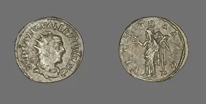 Billon Gallery: Antoninianus (Coin) Portraying Emperor Valerian, 253-261. Creator: Unknown