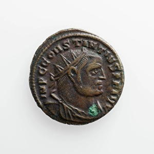 Numismatology Prints: Antoninianus of Constantinus I, A.D. 305-306. Creator: Unknown