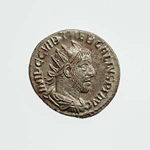 Silvered Prints: Antoninianus of Trebonianus Gallus, A.D. 251-253. Creator: Unknown