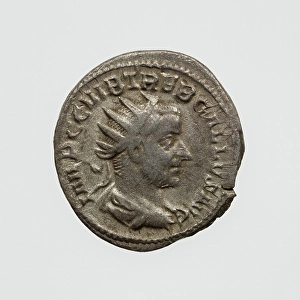 Silvered Prints: Antoninianus of Trebonianus Gallus, A.D. 251-253. Creator: Unknown