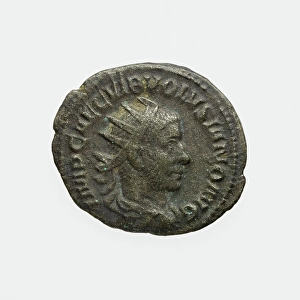 Silvered Prints: Antoninianus of Volusian, A.D. 251-253. Creator: Unknown