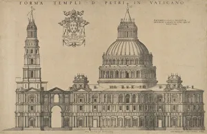 Elevation Prints: Antonio da Sangallos project for St Peter s, plan of the faç