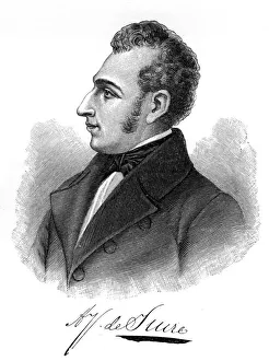 Venezuela Prints: Antonio Jose de Sucre, 19th century South American independence leader, (1901)