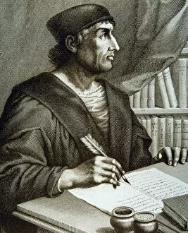 Images Dated 16th September 2014: Antonio de Nebrija (1444-1522), Spanish humanist and grammarian, engraving in the