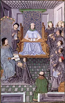 Images Dated 22nd May 2013: Antonio de Nebrija (1444-1522), Spanish humanist, with Don Juan de Zuniga, master