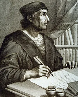 Antonio de Nebrija (1444-1522), Spanish humanist and grammarian, engraving in
