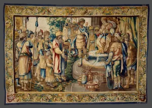 Turbans Prints: Antony Presents Artavasdes, King of the Armenians... c. 1640. Creator: Everard Leyniers