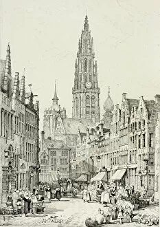 Alter Gallery: Antwerp, 1833. Creator: Samuel Prout