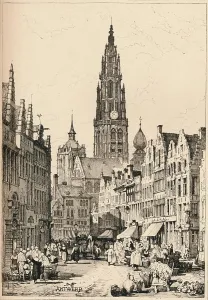 Prout Prints: Antwerp, c1820 (1915). Artist: Samuel Prout