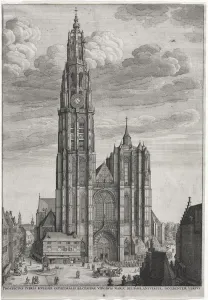 Antwerp Cathedral, 1649. Creator: Wenceslaus Hollar (Bohemian, 1607-1677)