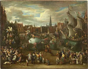 Lille Prints: The Antwerp Ommegang, c1698. Creator: Bredael, Alexander van (1663-1720)