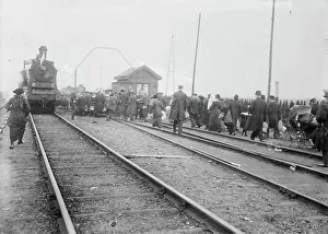 Displacement Prints: Antwerp refugees fleeing to Holland, 1914. Creator: Bain News Service