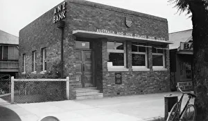 Bike Prints: ANZ Bank, Formerly - Bank of Australasia, Caboolture, Queensland, 1955. Creator: Jack Bain
