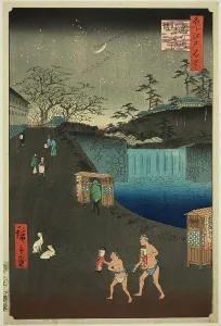 Aoi Slope, Outside Tora Gate (Toranomon-soto Aoizaka), from the series One Hundred... 1857. Creator: Ando Hiroshige. Aoi Slope, Outside Tora Gate (Toranomon-soto Aoizaka), from the series One Hundred... 1857. Creator: Ando Hiroshige