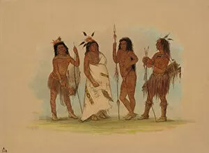 Apache Gallery: Apachee Chief and Three Warriors, 1855 / 1869. Creator: George Catlin