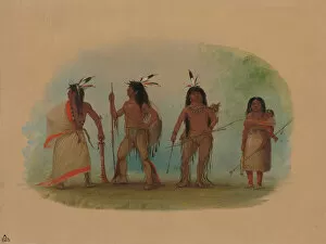 Apache Gallery: Four Apachee Indians, 1855 / 1869. Creator: George Catlin