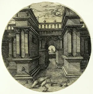 The Ape Tied in a Courtyard, 1520/30. Creator: Jean de Gourmont