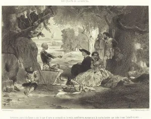 Sage Prints: Apeáronse junto à la fuente... c. 1855. Creator: Célestin Nanteuil
