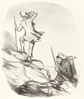 Wilderness Prints: Apercois-tu un lieu civilise... 1849. Creator: Honore Daumier