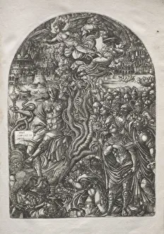 The Apocalypse: Babylon the Harlot, Seated on the Seven-headed Beast, 1546-1556. Creator