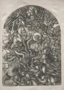 1485 1561 Prints: The Apocalypse: The Beast with Seven Heads and Ten Horns