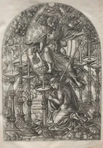 The Apocalypse: St. John Sees Seven Golden Candlesticks, 1546-1556. Creator: Jean Duvet (French