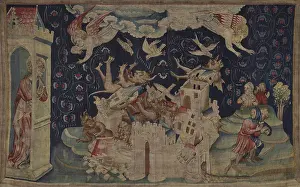Wool Prints: The Apocalypse Tapestry, Scene 66: The fall of Babylon Invaded by Demons