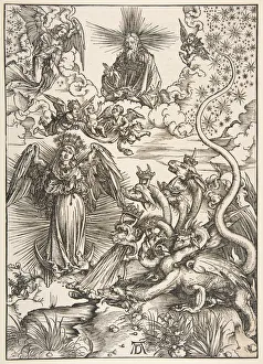 Crowns Prints: The Apocalyptic Woman, from the Apocalypse series, 1511. Creator: Albrecht Durer