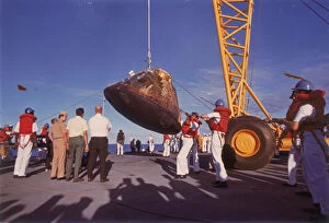 Lowering Gallery: The Apollo 10 Command Module (Capsule), 26 May 1969