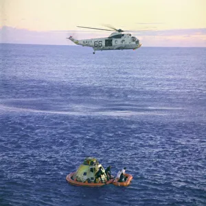 Ocean Prints: Apollo 10 Helicopter Recovery, 1969. Creator: NASA