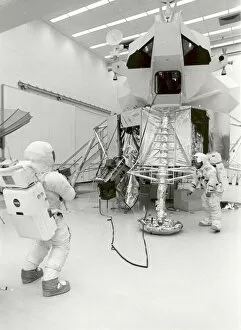 John F Kennedy Space Center Collection: Apollo 13 Astronauts Practice Moonwalk at KSC, Florida, USA, 1970. Creator: NASA